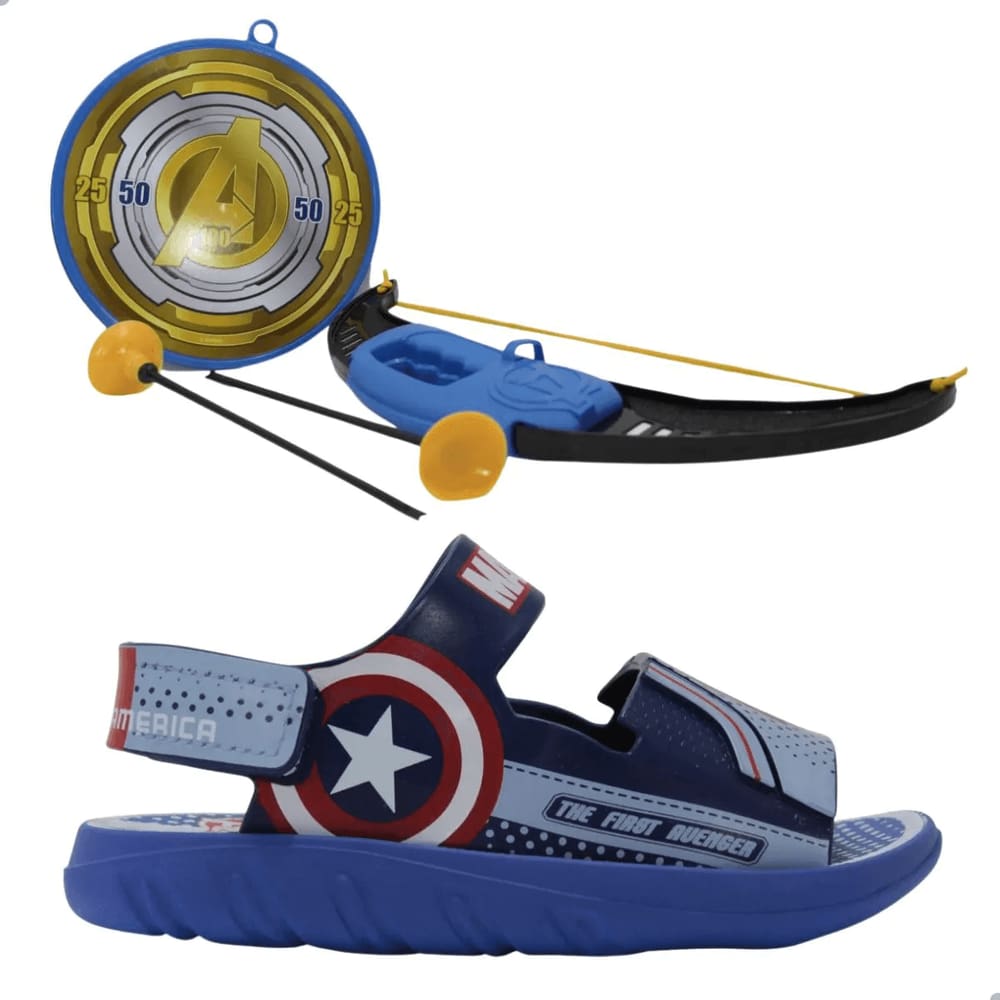 Sandália Grendene Avengers Alvo Infantil Azul Vermelho