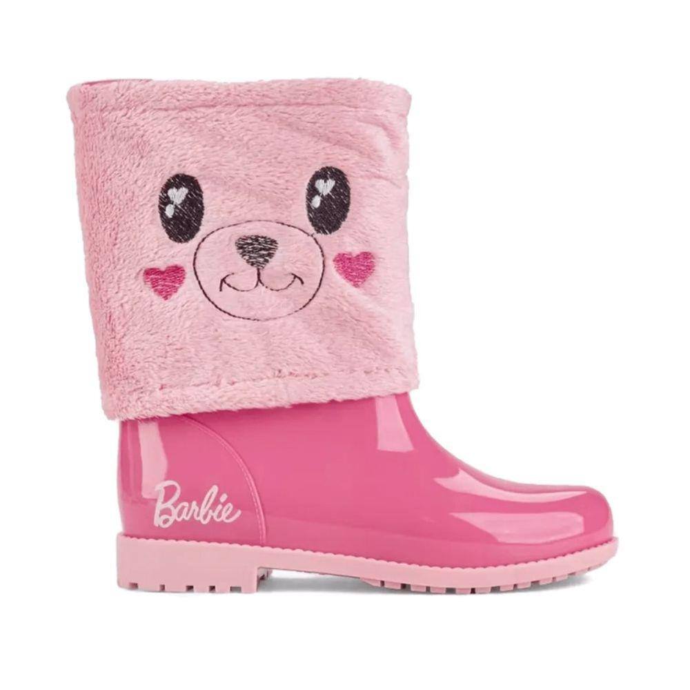 Galocha Grendene Barbie Heart Infantil Rosa Com Polaina