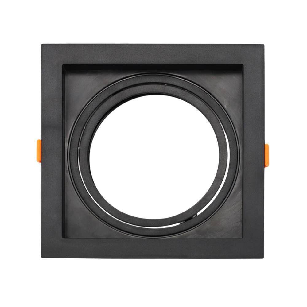 Spot Embutir Quadrado Recuado Poli GU10 1XAR111 Preto Decoração