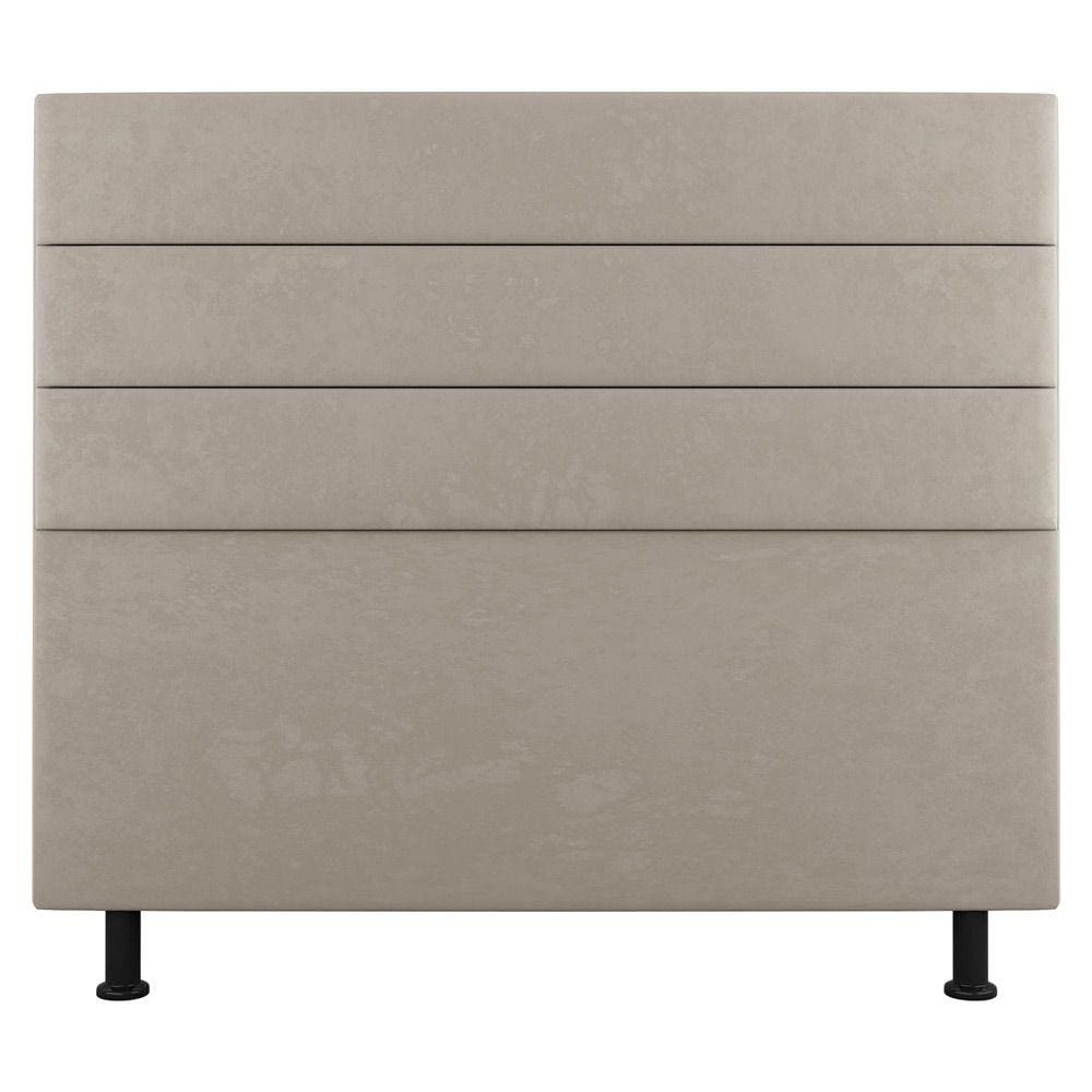 Cabeceira Cama Box Casal Queen Size Malik 160cm Suede Bege - Abmaza