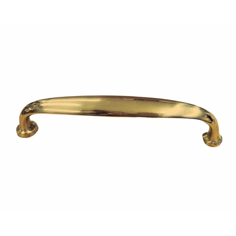 Puxador Alca Lisa Em Latao Fundido Dourado 23,5Cm Porta