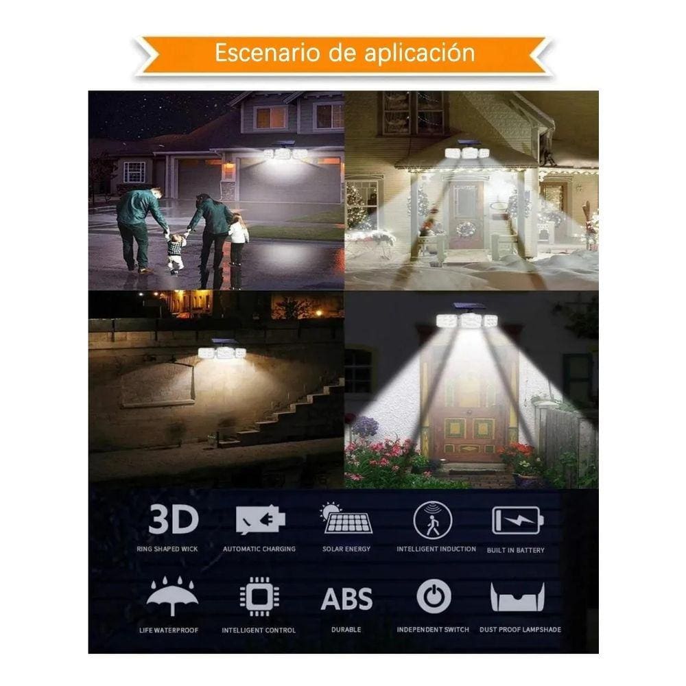 Sensor de luz da lâmpada de parede solar ao ar livre 138 Led 3 Modos