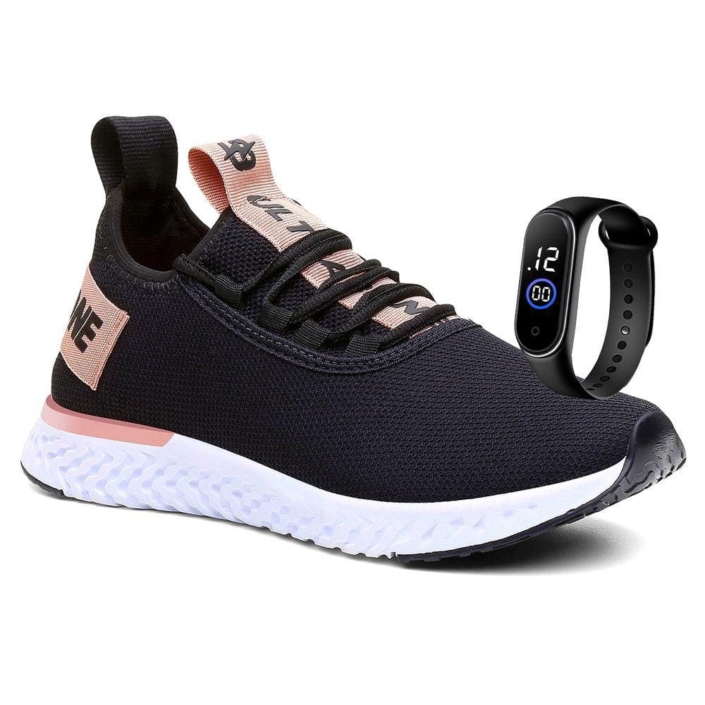 Tênis Polo Ultrabone Feminino Caminhada Academia+Relógio