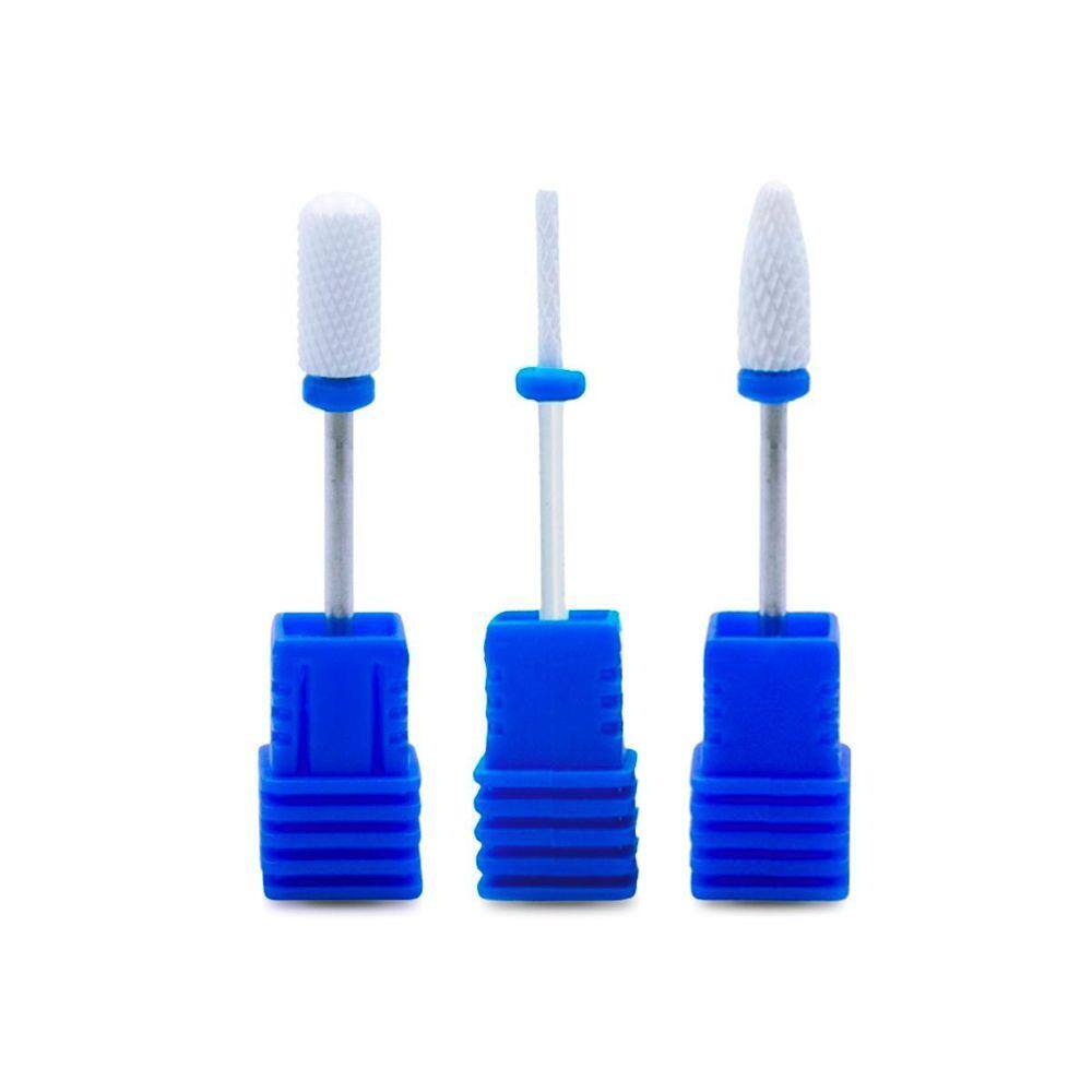 Kit 3 Brocas De Cerâmica Gramatura Média Unhas Gel Fibra