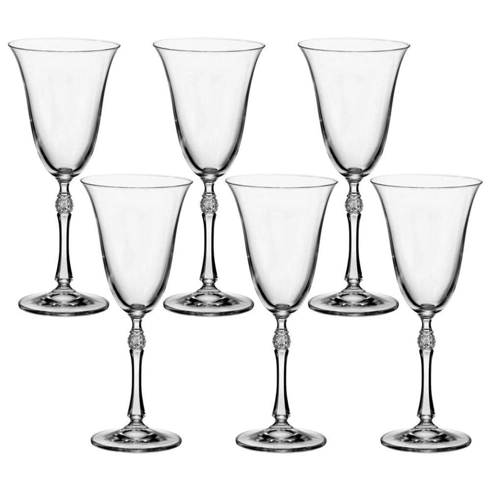 Taça De Cristal Bohemia Para Vinho 350Ml Parus 6 Peças