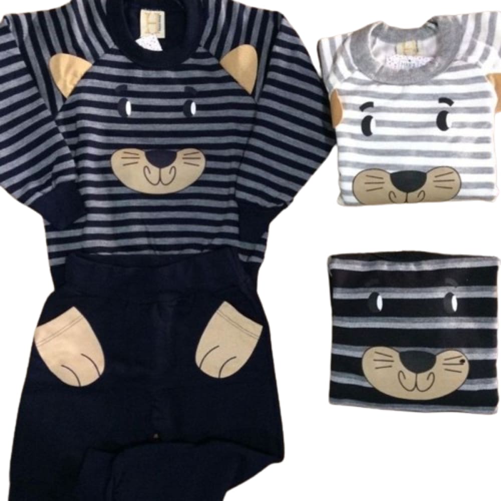 Conjunto moletom flanelado infantil - inverno