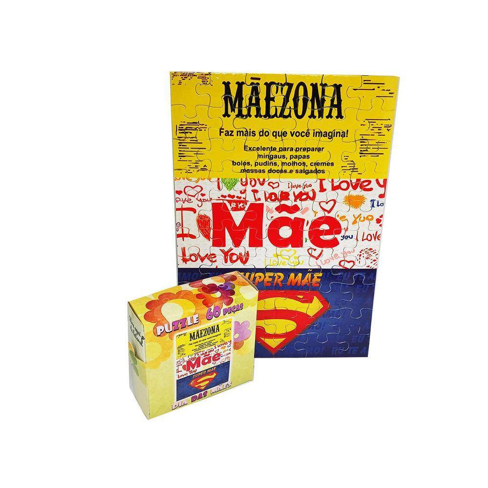 Kit 25 Quebra-Cabeça Dia Das Mães 60 Peças Escolas E