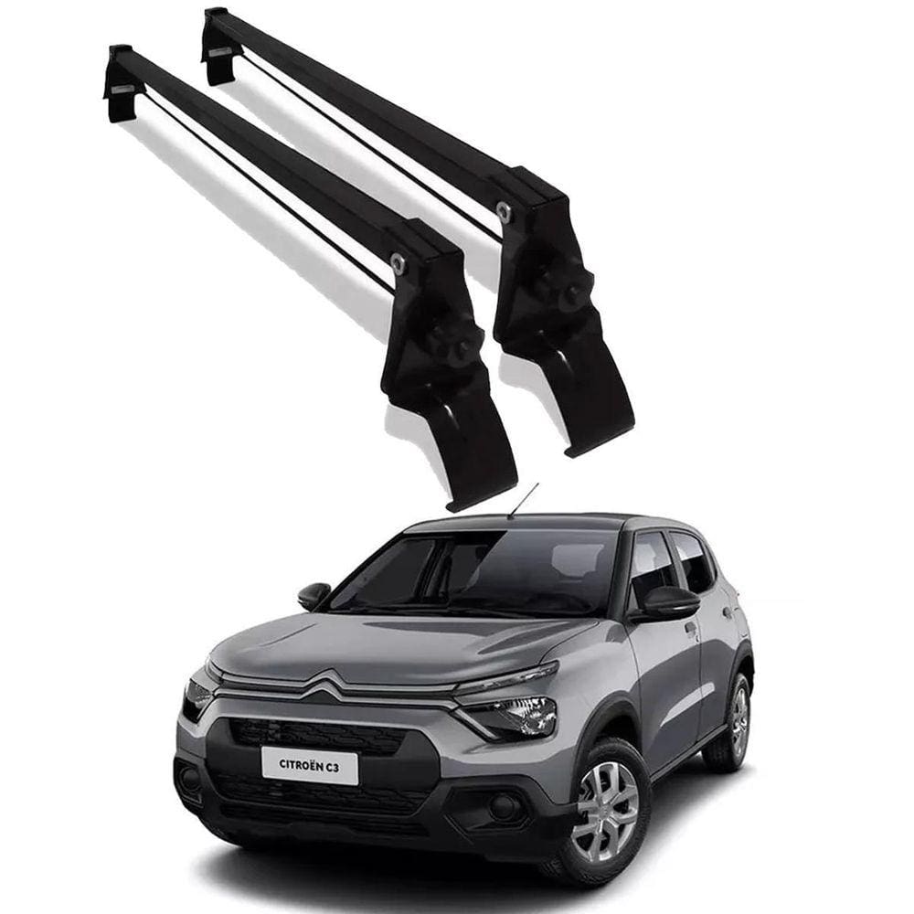 Rack Teto Citroen C3 2022 A 2024 Fixado Entre Portas Preto