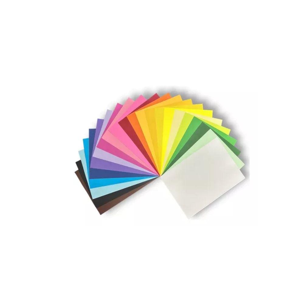 100 Folhas Papel Tipo Color Plus Colorido Na Massa 180g A4 Cor Cores Diversas