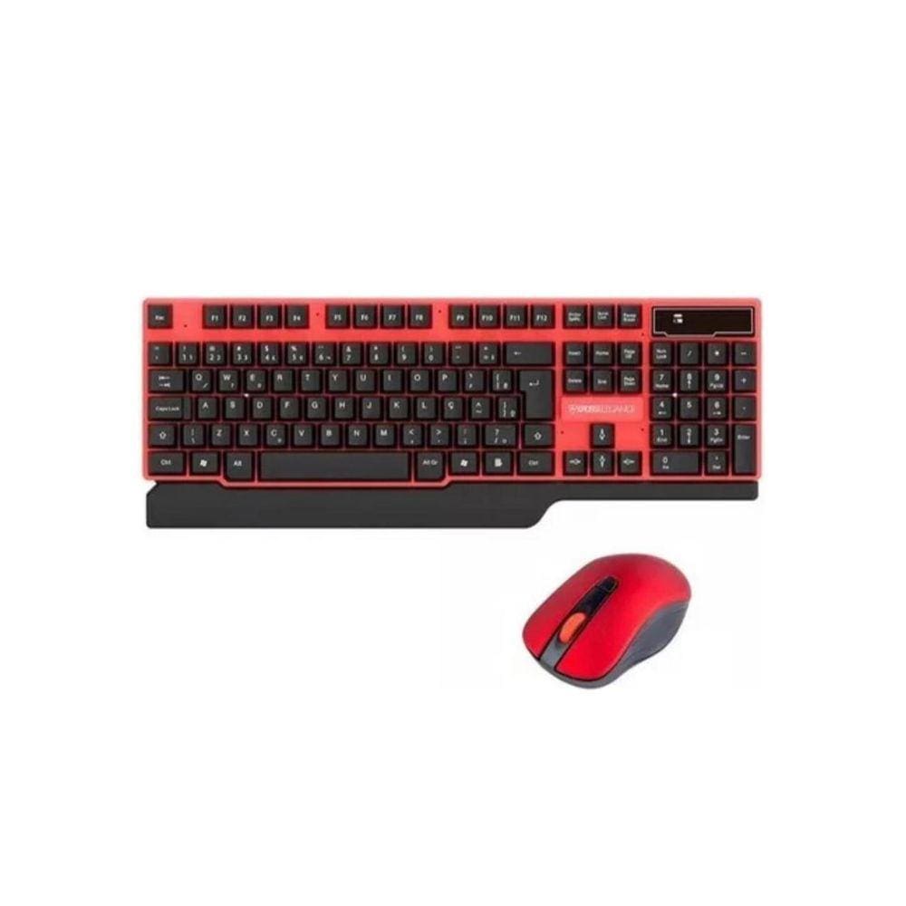 Kit Teclado E Mouse S/ Fio Kross Vermelho E Preto Ke-km553v1