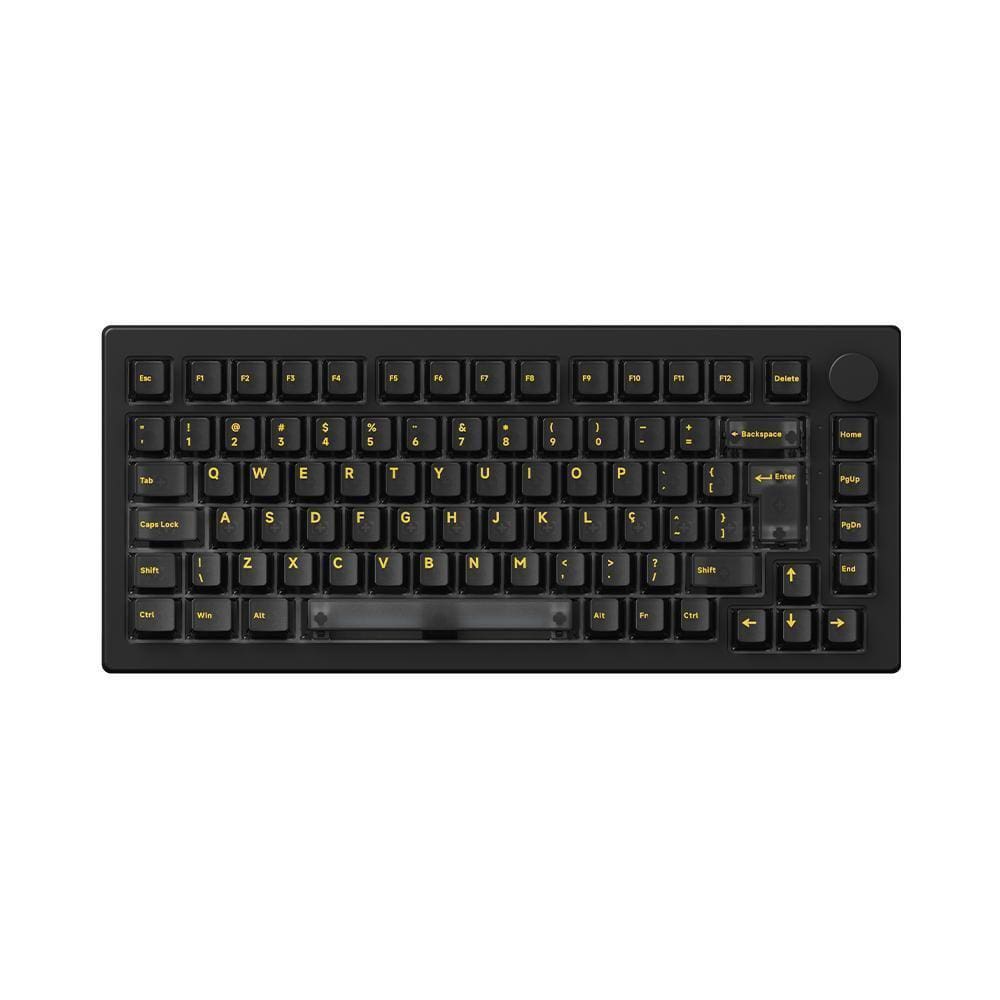 Teclado Akko 5075 Clear Black Switch V3 Cream Black Abnt2