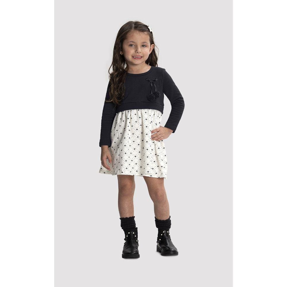Vestido Manga Longa Molecotton Infantil Alakazoo Ref. 67928