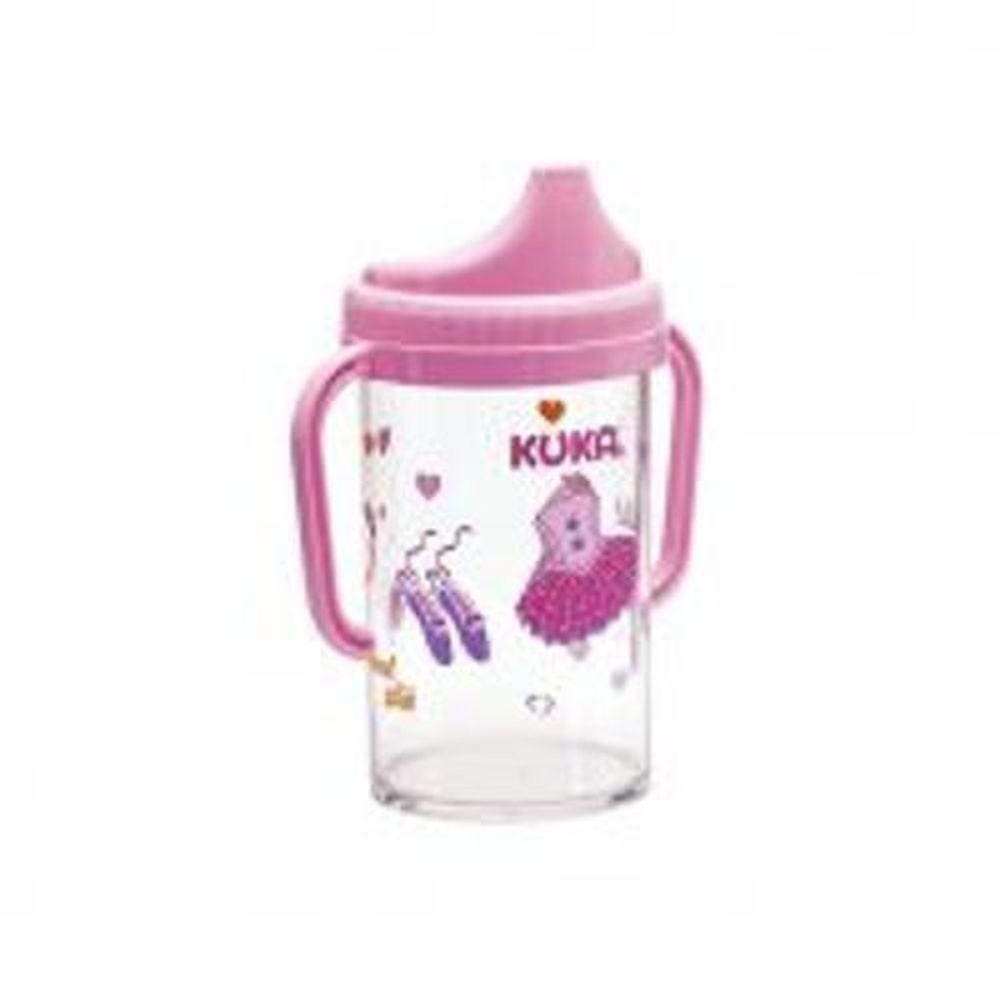 Copo Infantil Com Alça Removivel Rosa 240Ml Kuka