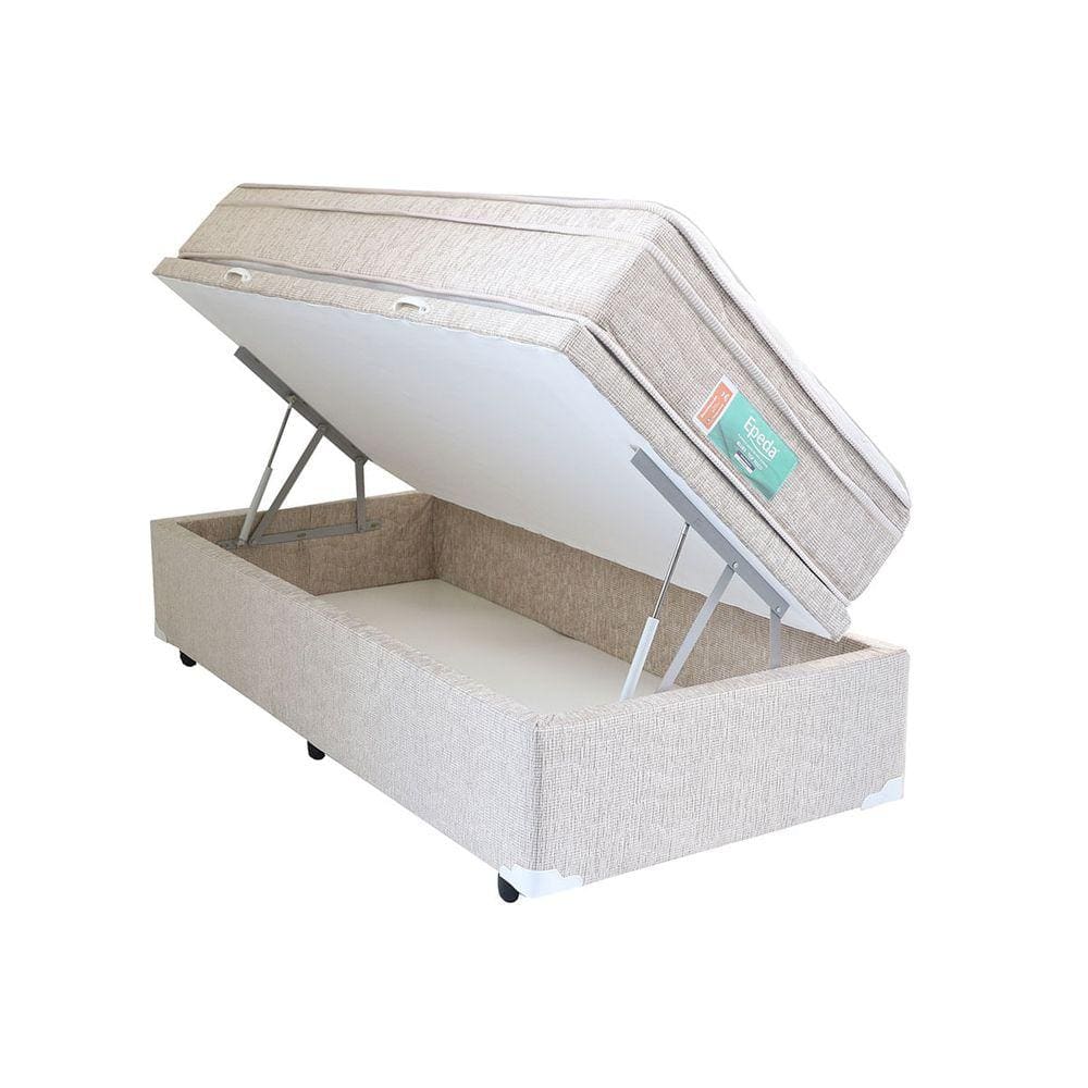 Cama Box Baú com Colchão Solteiro Americano Epeda Blues Top Visco - 096x203