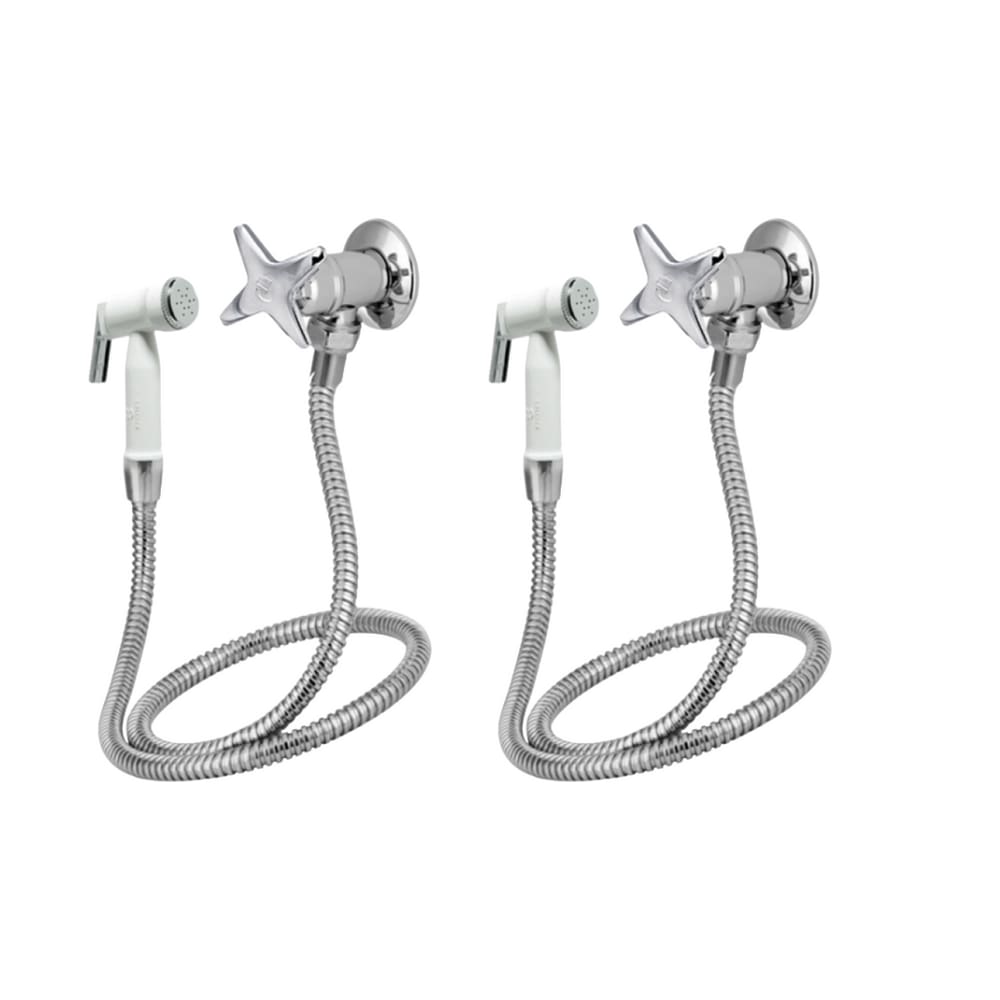 Kit 2 Duchas Higiênicas com Registro sem Derivação 1984 1/4 Volta ECO C23 Cromado Esteves VAB023CWG