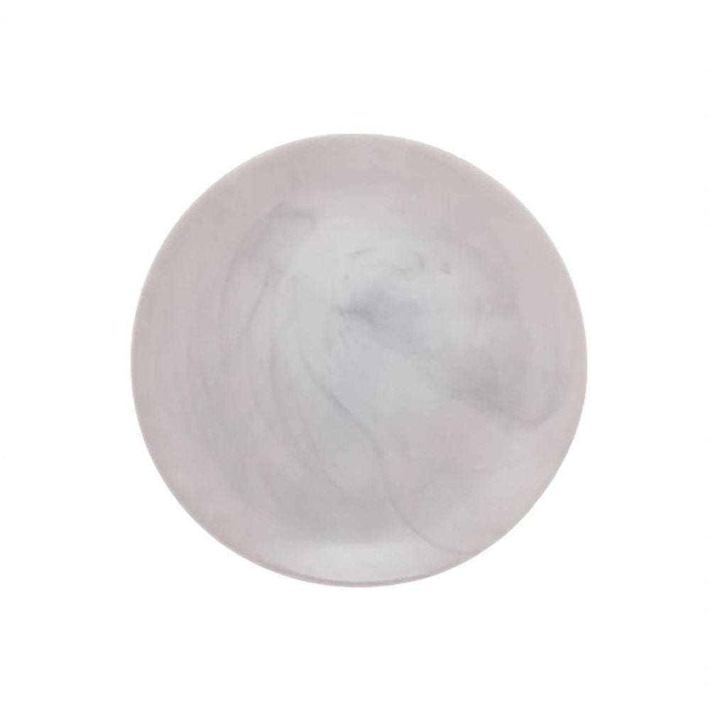 Prato De Sobremesa Em Vidro Diwali Marble 19cm Luminarc Cinza Claro