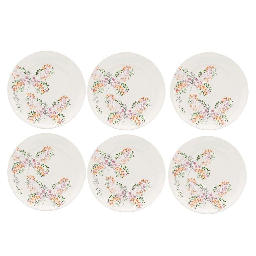 Jogo De Pratos Sobremesa 6 Pçs Cerâmica 20Cm Oxford Jardim