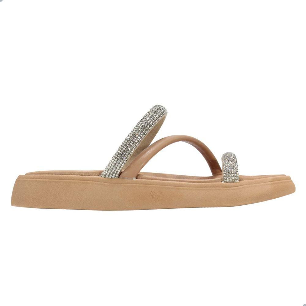 Tamanco Moleca Strass Cristal Creme