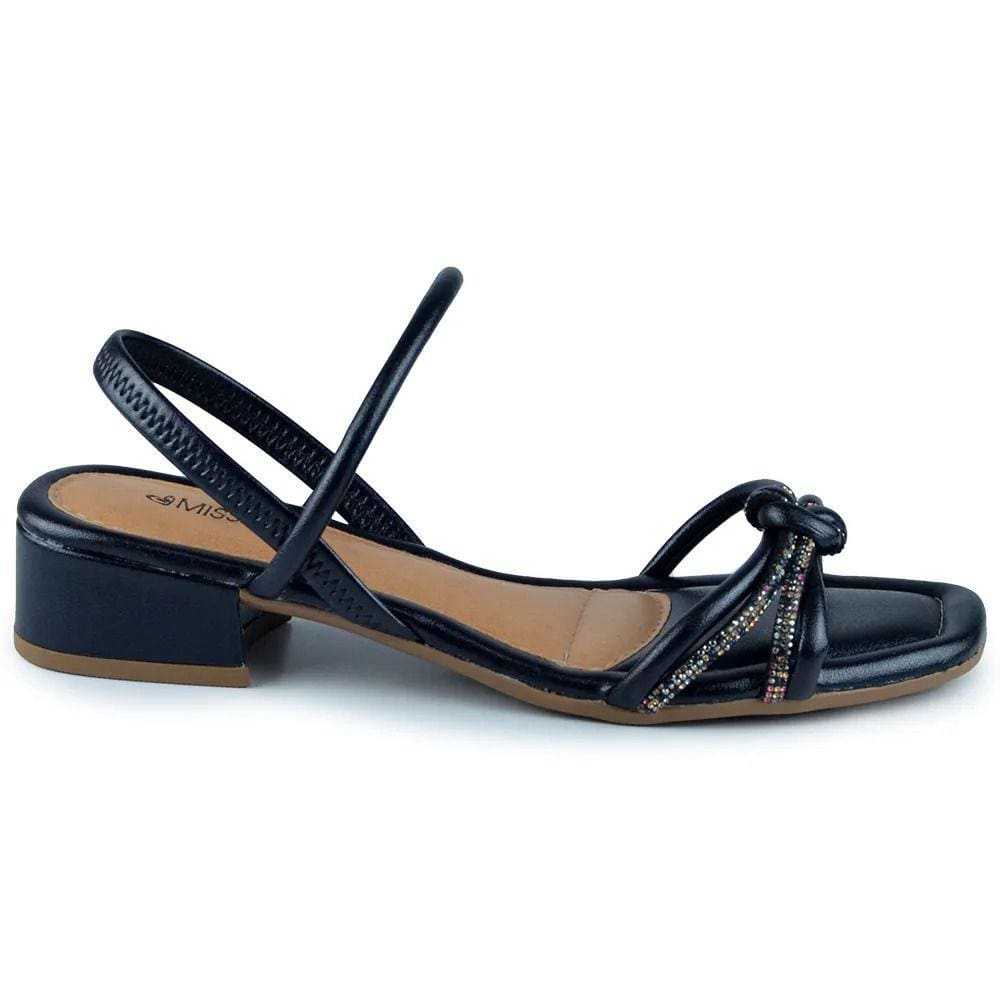 Sandália Feminina Mississipi Salto Bloco Preto Casual