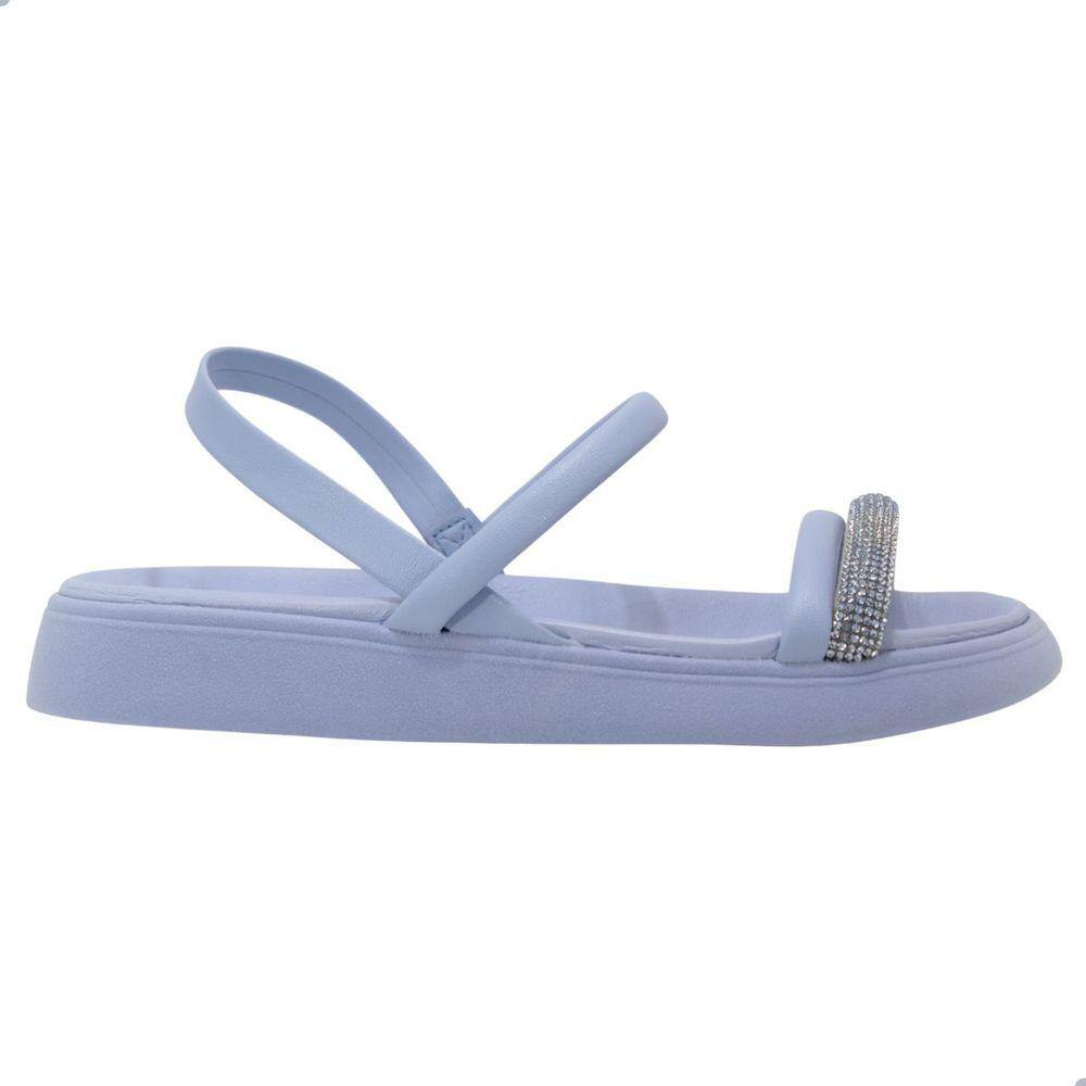 Sandália Moleca Azul Jeans Strass