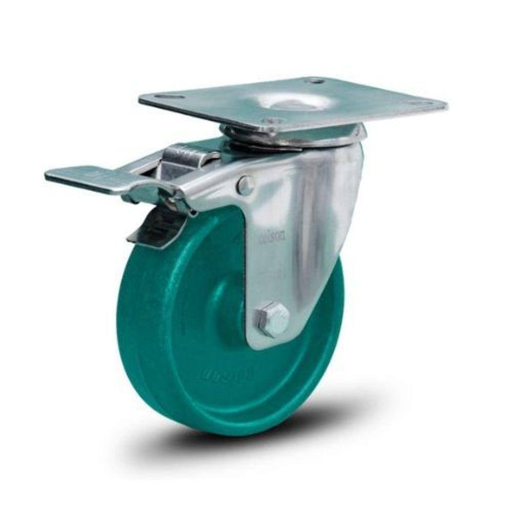 Rodizio Inox 3 Pol. Alta Temperatura Giratório C/Freio 230ºc