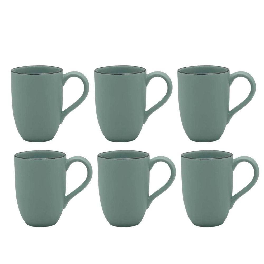 Jogo Kit 6 Canecas Xicara De Cerâmica Chá Café 350Ml Oxford