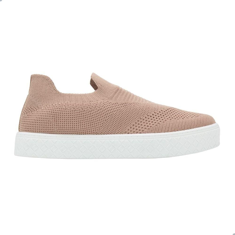 Tênis Casual Moleca Knit Nude