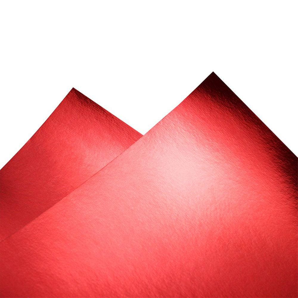 Papel Lamicote Laminado Pacote com 10 folhas A4 Vermelho - 180G/m²
