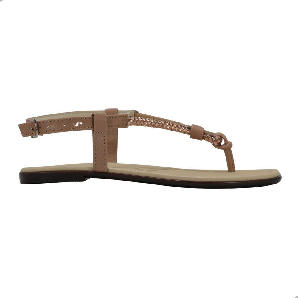 Sandália Rasteira Moleca Camel