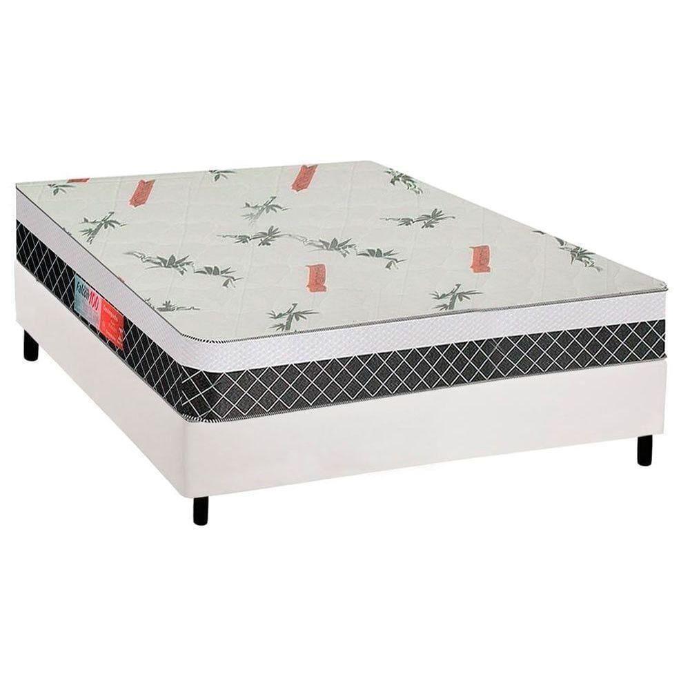 Box Casal: Colchão Anatômico Plumatex D28-ep Falcon Ultra Firme + Base Crc Courano White(138x188)