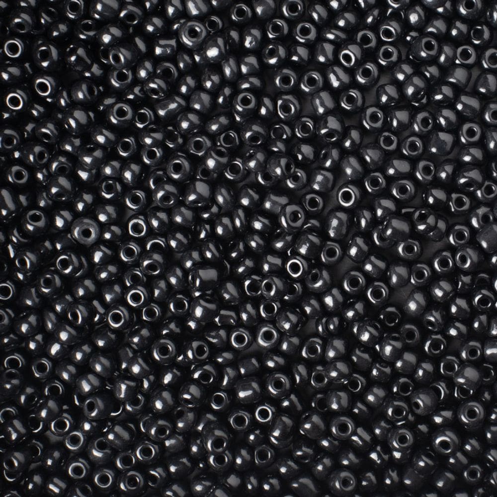 Miçanga Vidro Preto 3,6mm 100g p/ Guia Umbanda Candomblé