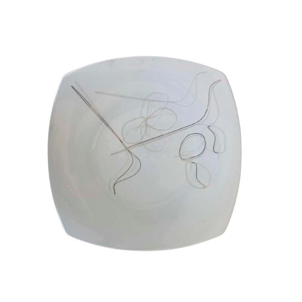 Prato Quadrado 26X26Cm Porcelana Mesa Posta Italiana Bugatti