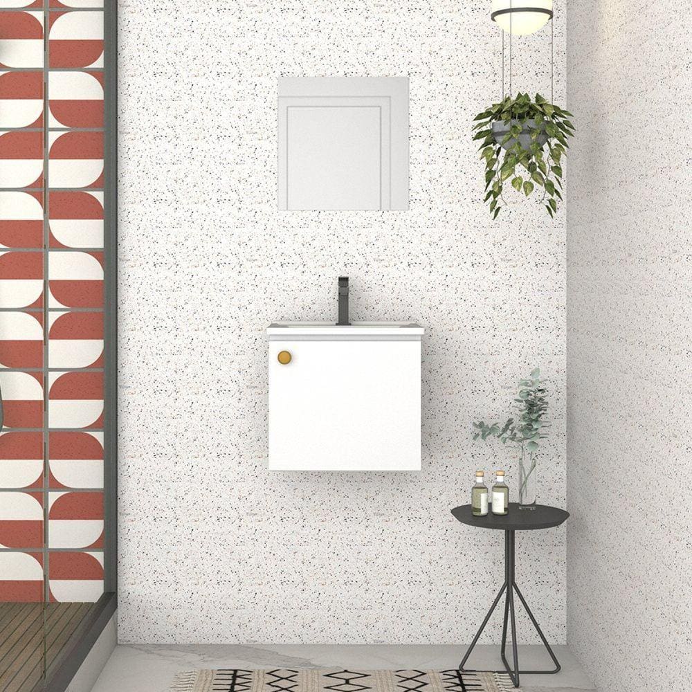 Conjunto para Banheiro em Aço Amêndoa Branco
