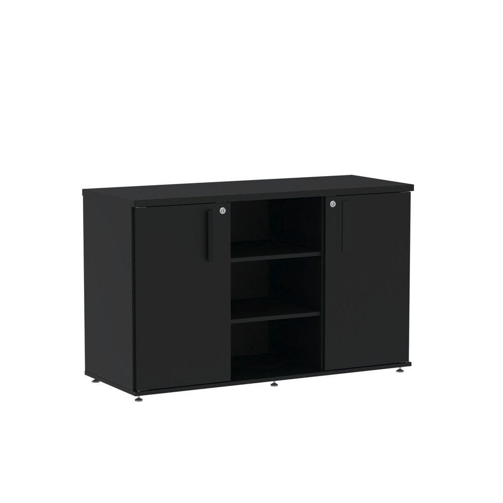 Armário Credenza 02 Portas Pivotante Credc1200 Preto