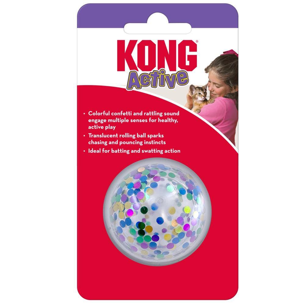 Kong Active Confetti Ball Brinquedo Interativo Sonoro Bola para Gatos