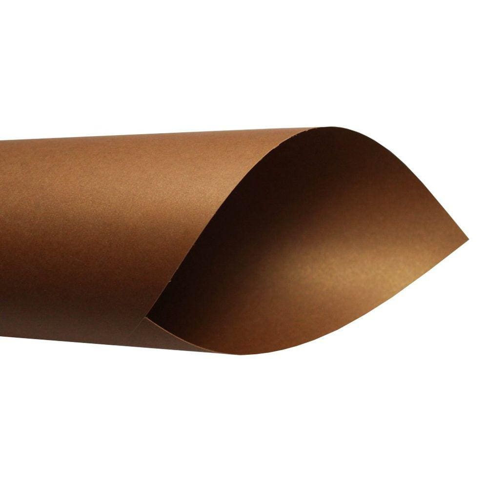 Papel Perolado 180g – Formato A4 Marrom Conhaque - 20 folhas