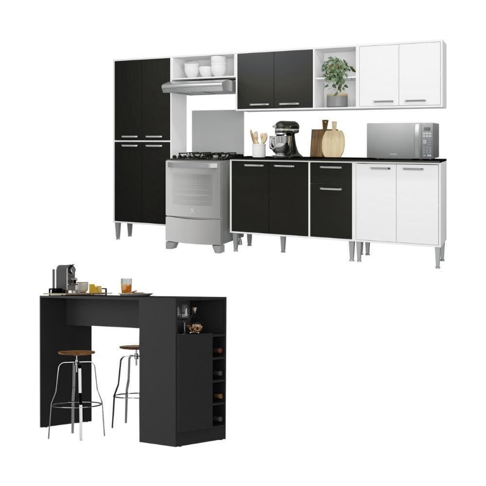 Armário Cozinha Modulado Bancada Americana Xangai Mp2206
