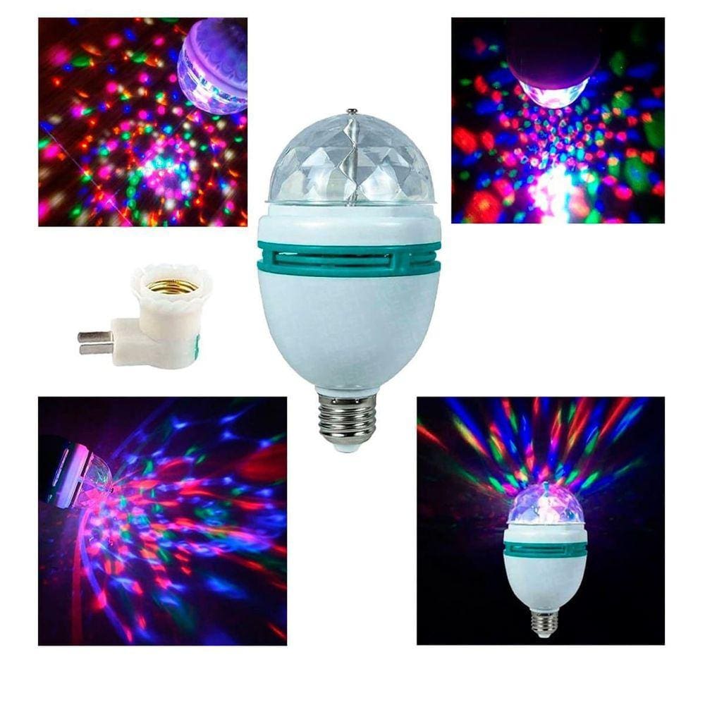 Lâmpada Led Rgb Giratória Colorida Festas Baladas Bivolt