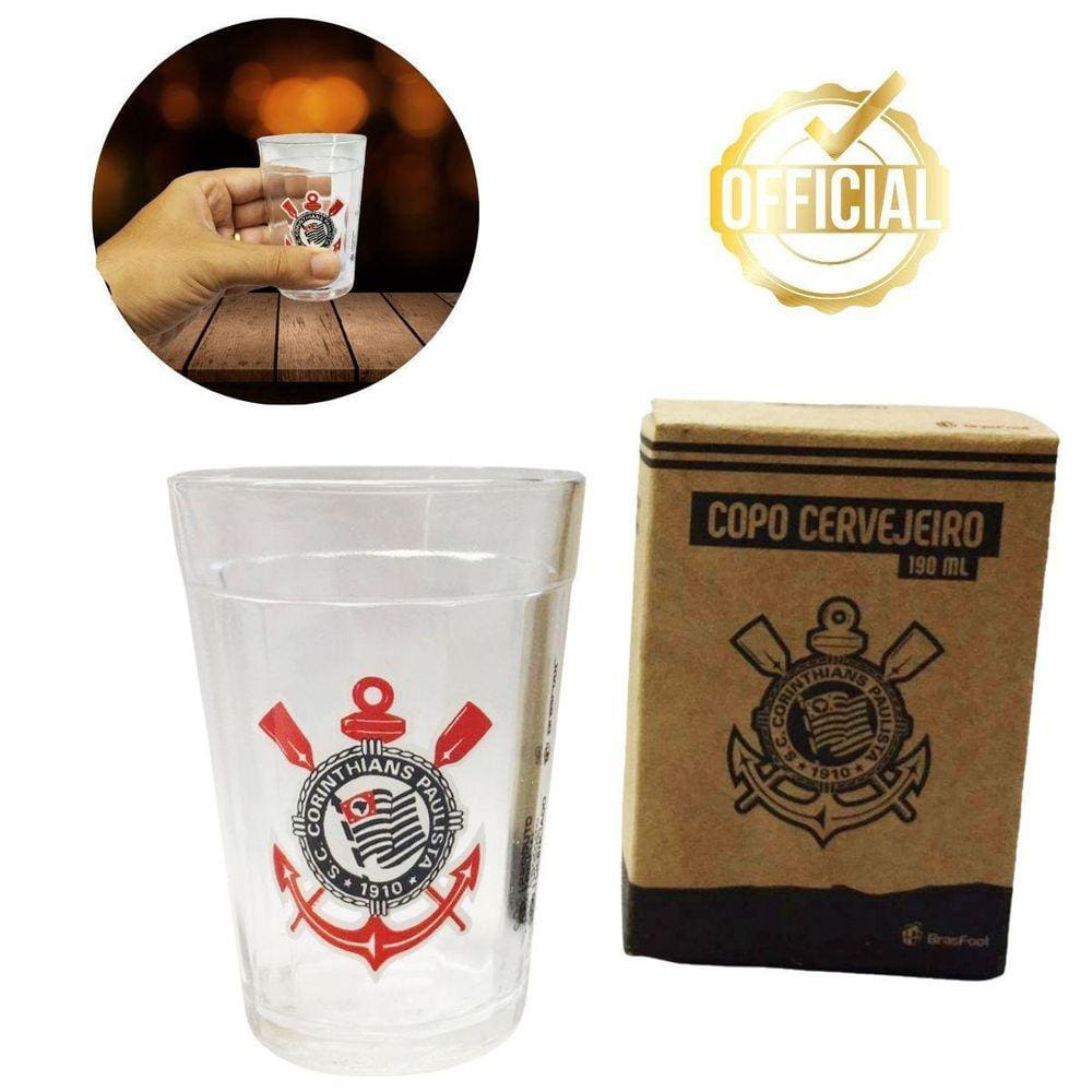 Copo Americano Vidro 190Ml Tradicional Bar Cerveja Escudo