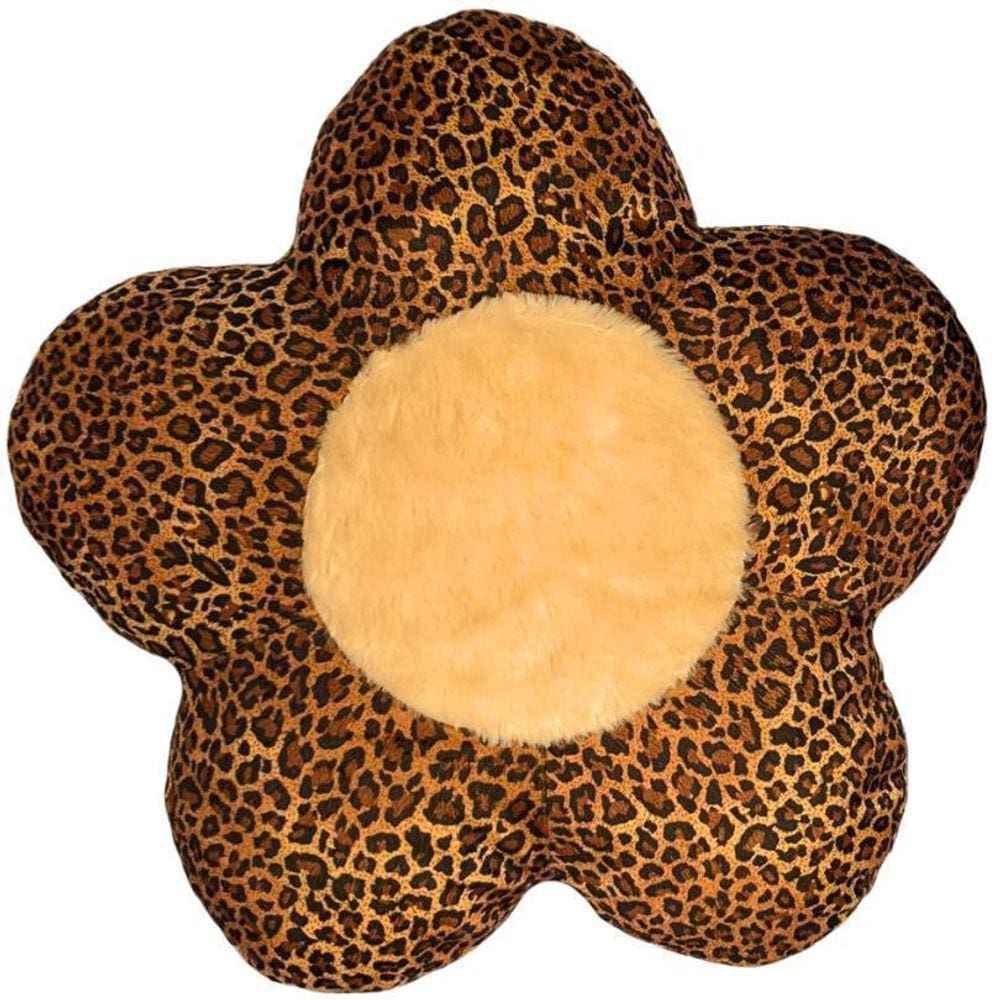 Almofada De Pelúcia Flor Onça 43 Cm Antialérgica