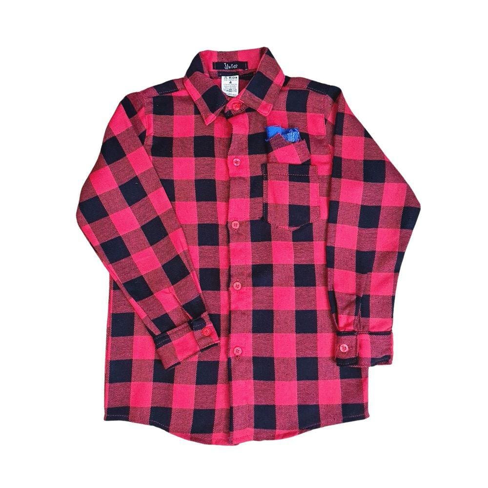 Camisa Xadrez Festa Junina Infantil Vermelho Quadriculado