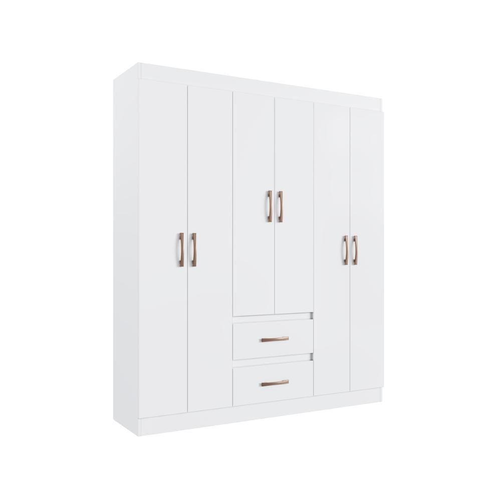 Guarda-roupas Solteiro 6 Portas E 2 Gavetas Multimóveis Cr35210 Branco