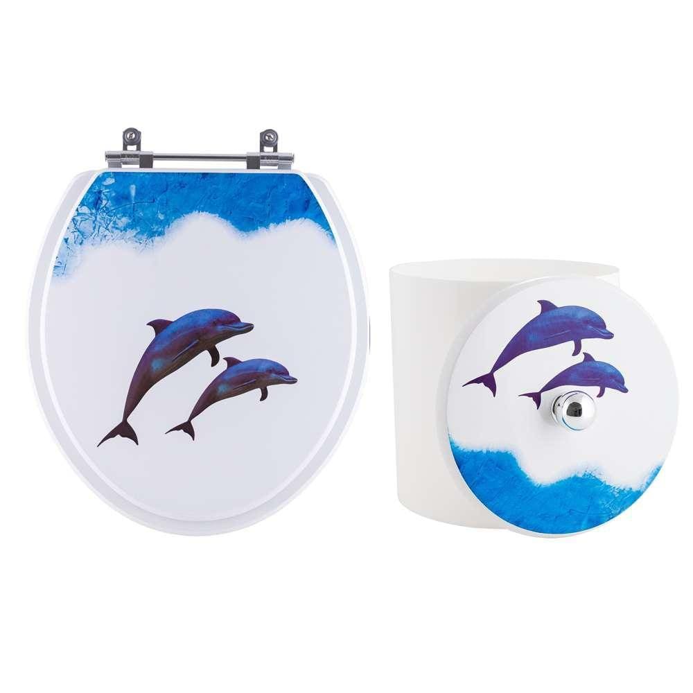 Assento Sanitário Para Louças Vogue Plus E Lixeira Decoradas