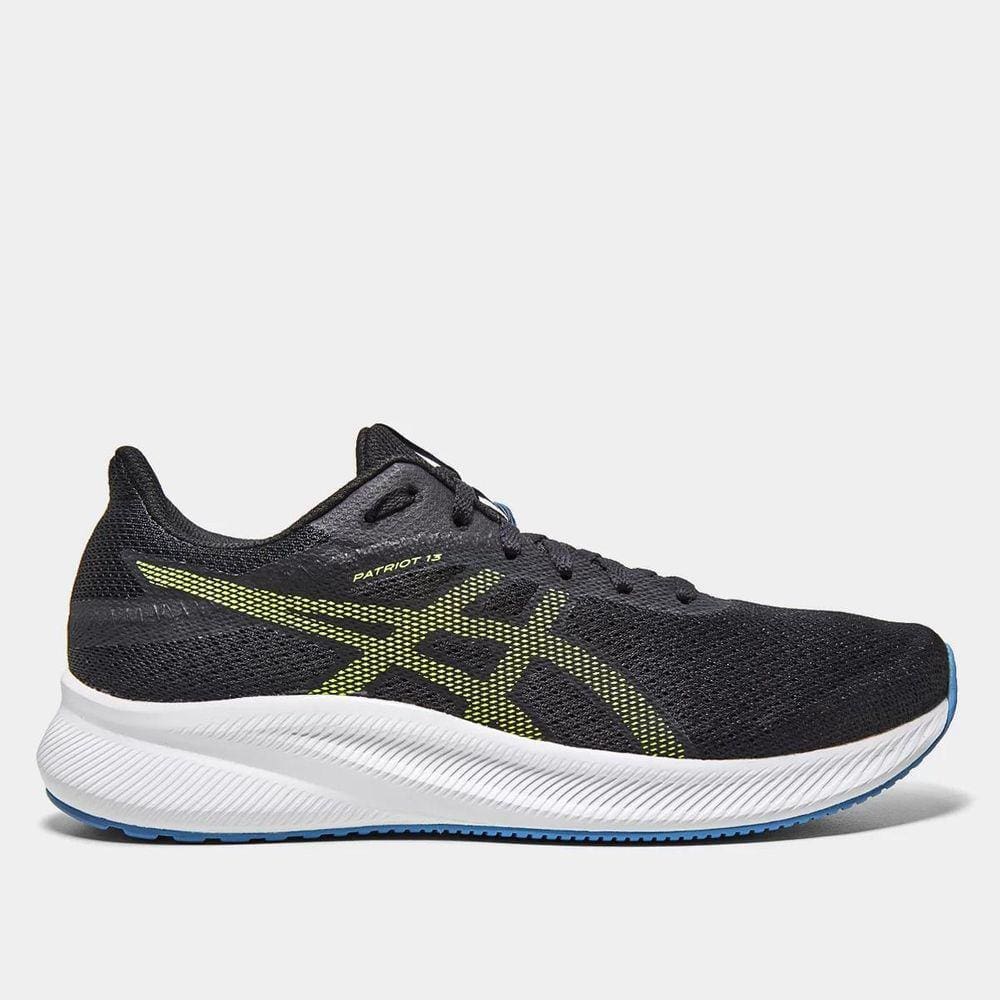 Tênis Asics Patriot 13 Masculino - Preto e Verde Limão