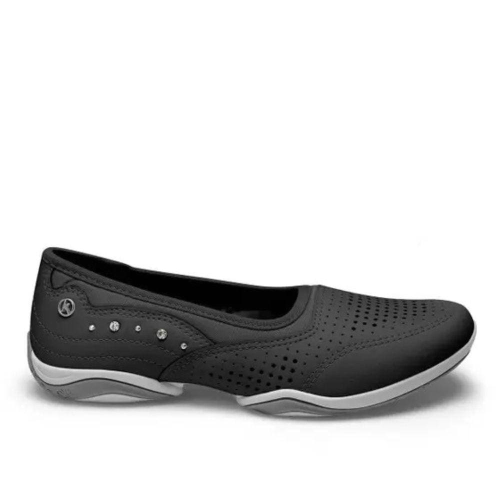 Tênis Kolosh Feminino Slip-On Calce Fácil Microfuros Preto