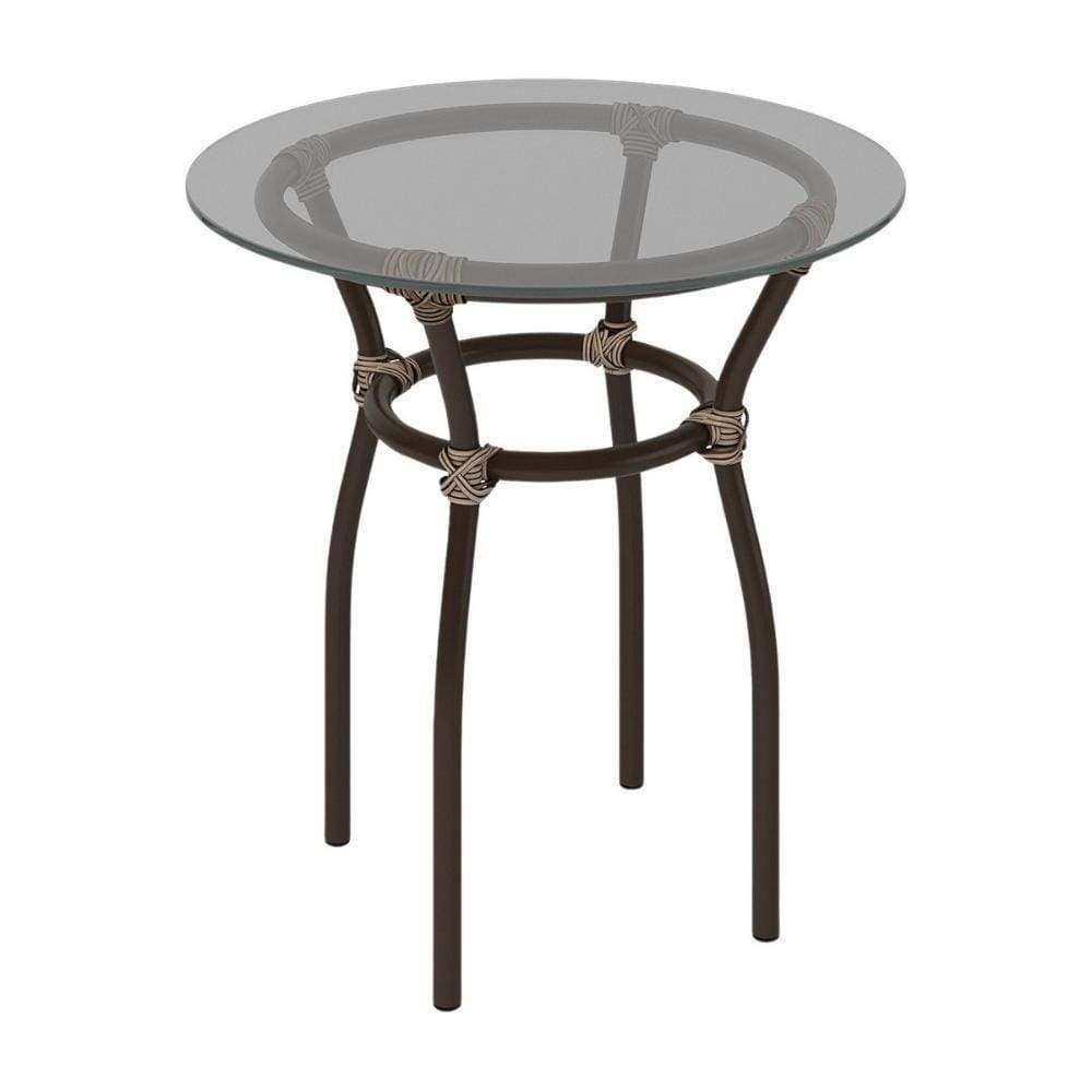 Mesa Centro Jardim 50cm Vidro Junco Cr8004 Café