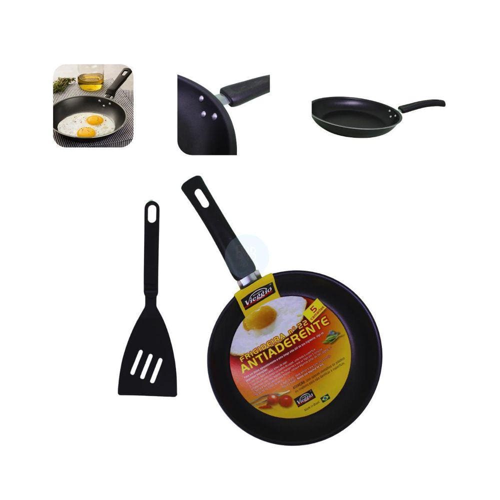 Frigideira Aluminio 22Cm Revestimento Antiaderente Espátula