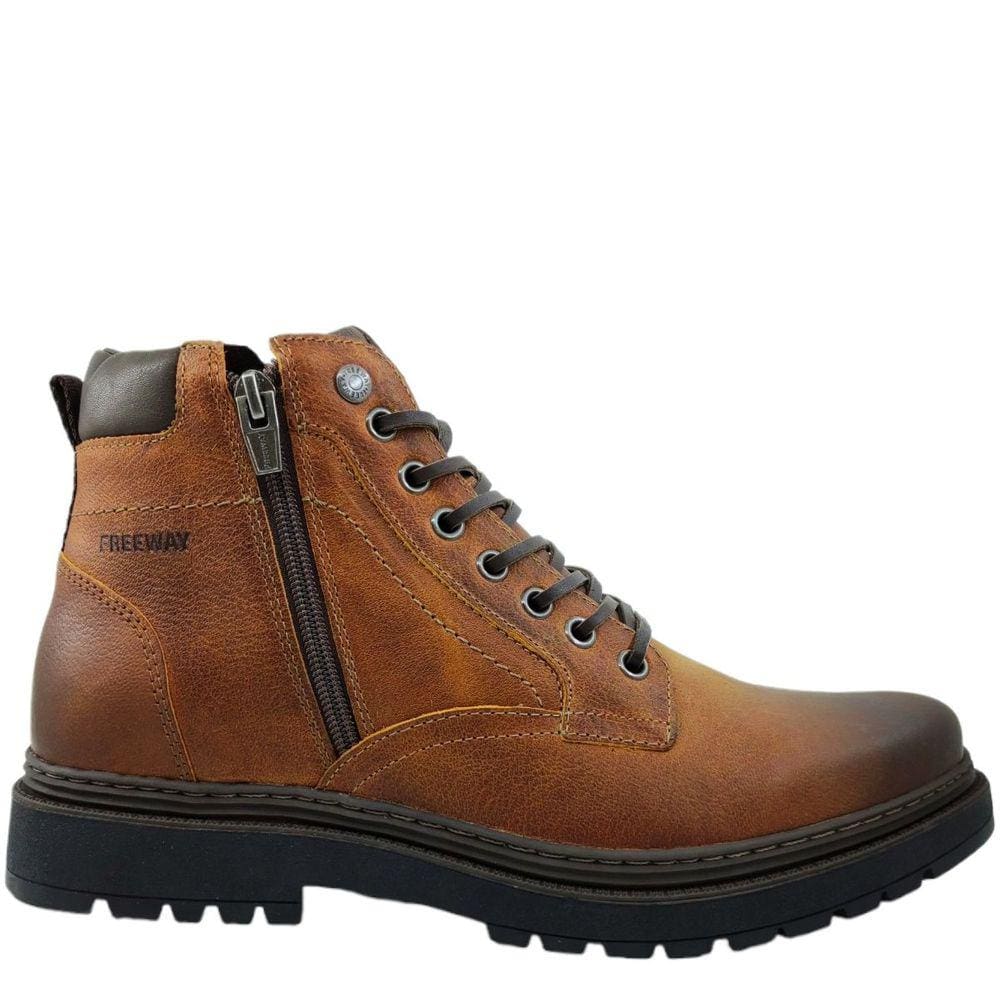 Coturno Masculino Casual em Couro Zíper Lateral Free Way Jack-04