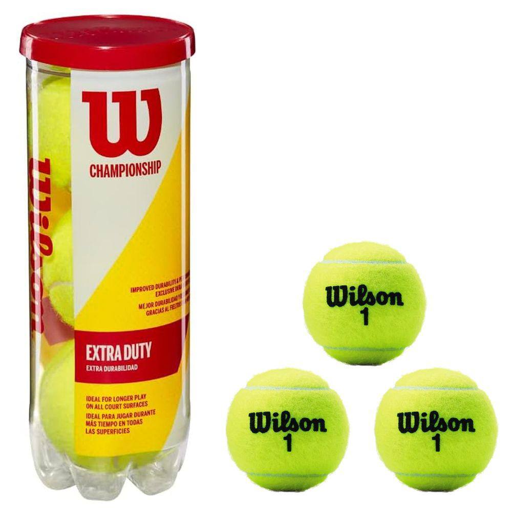 Kit Bolas de Tênis Championship Feltro Dura Weave 3 Unidades Wilson