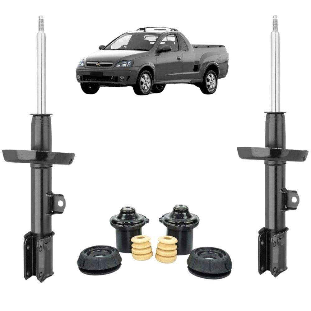 2 Amortecedor Nakata Dianteiro + Kit Batente chevrolet Montana 2003 A 2010